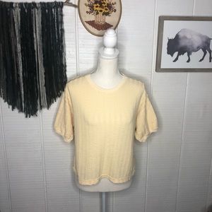 - Vintage Diane Von Furstenberg textured stripe cream/yellow top y2k vibes